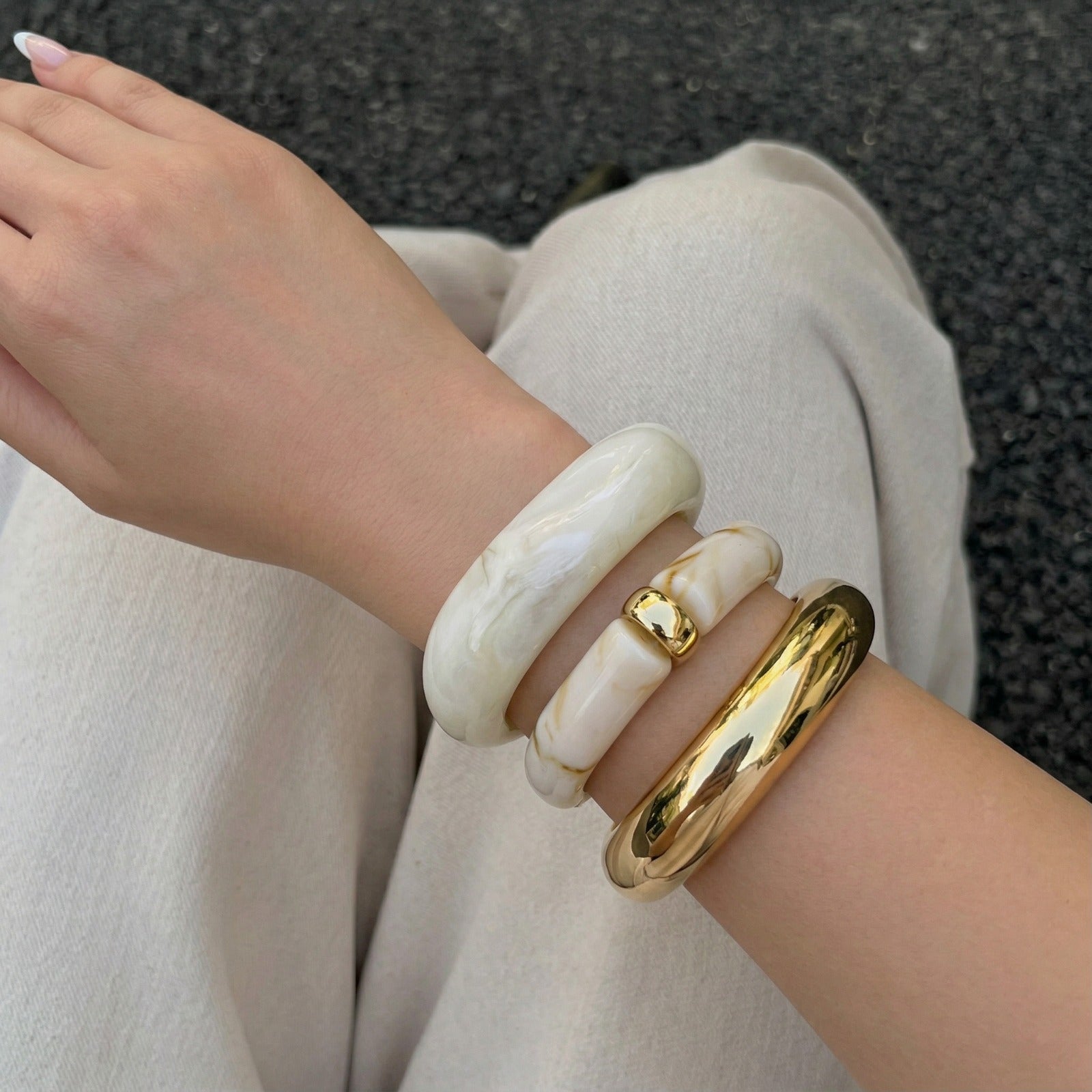 Marble Gold Bangle