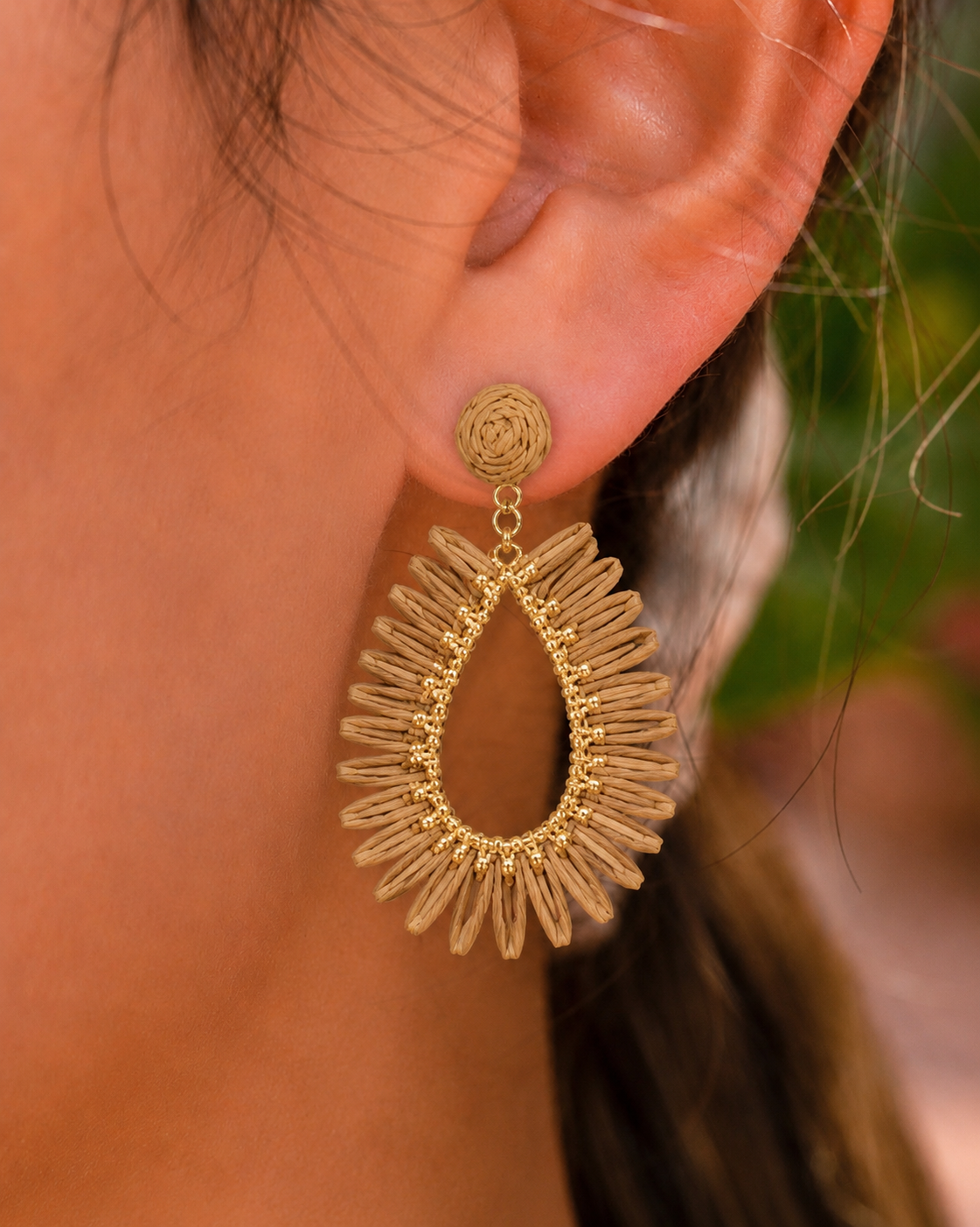 Sunburst Raffia Earrings