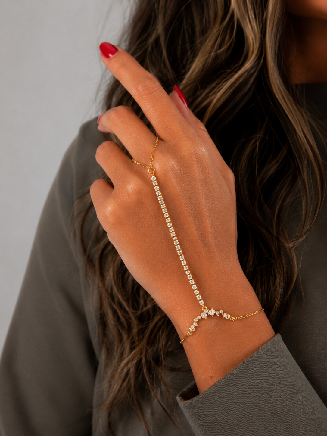 Crown Tennis Hand Chain