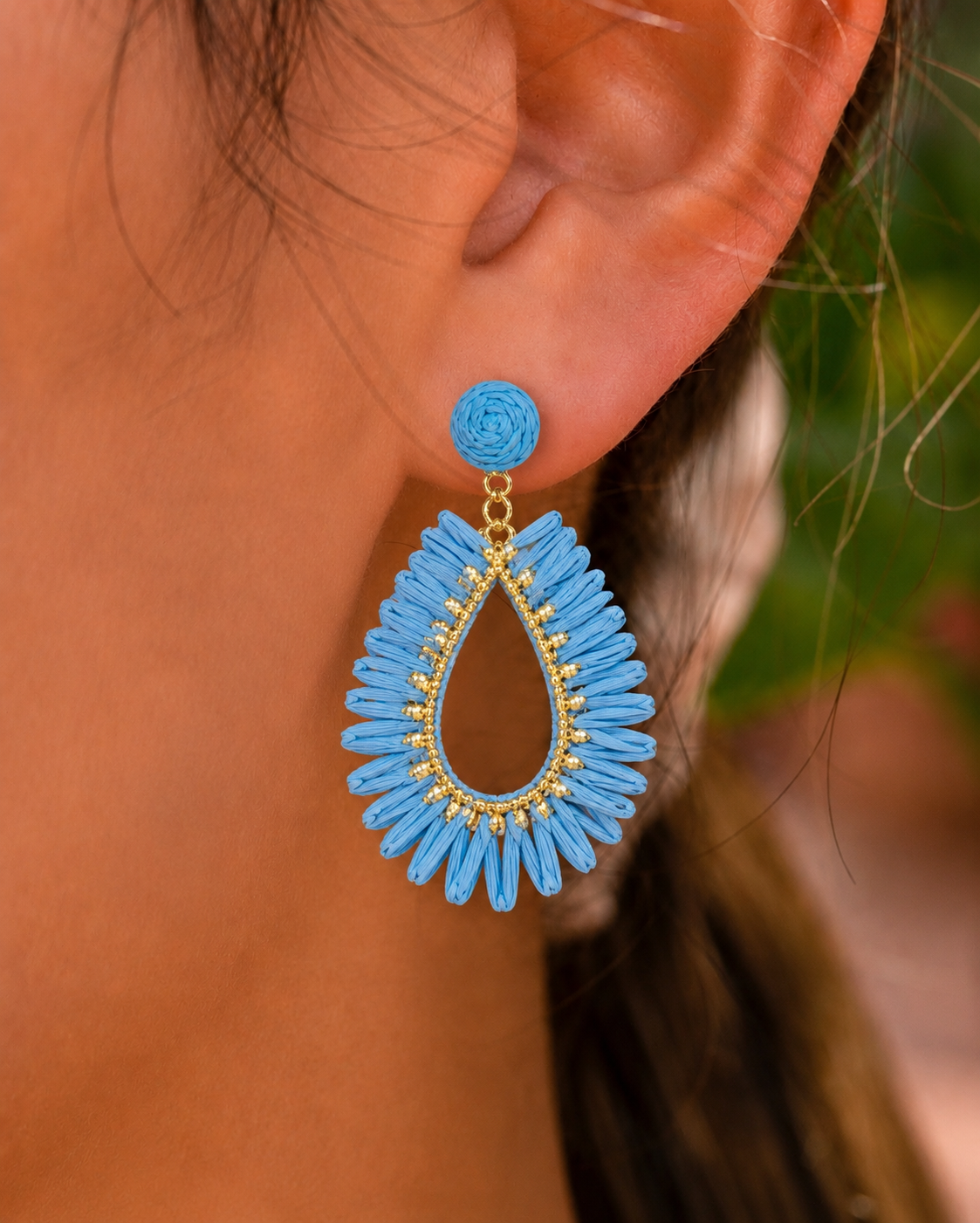 Sunburst Raffia Earrings