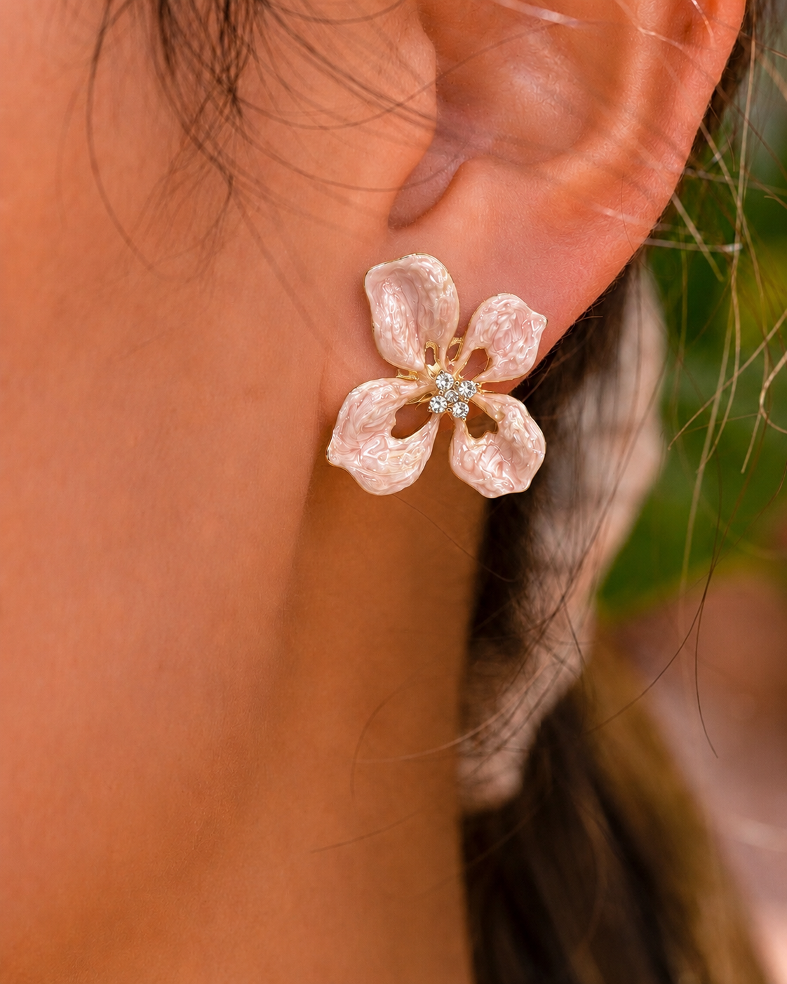 Noir Bloom Enamel Earrings