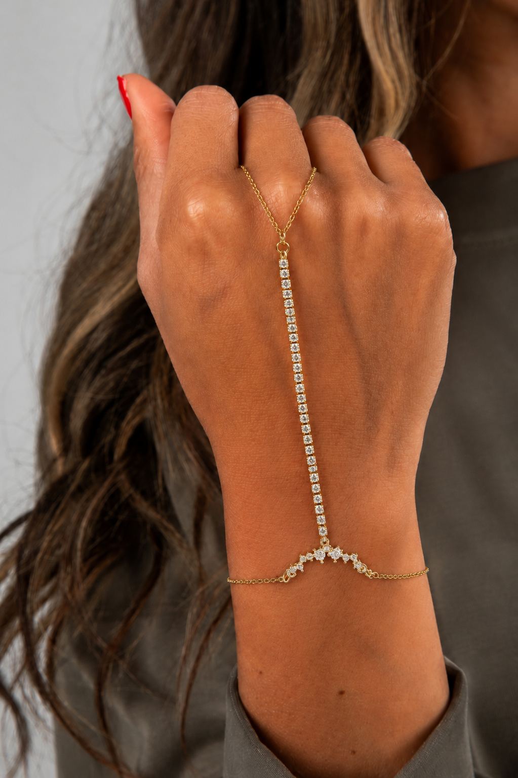 Crown Tennis Hand Chain
