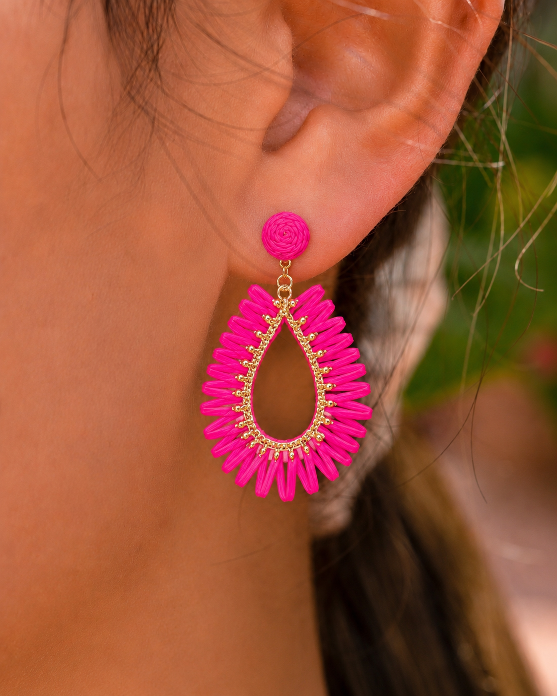 Sunburst Raffia Earrings