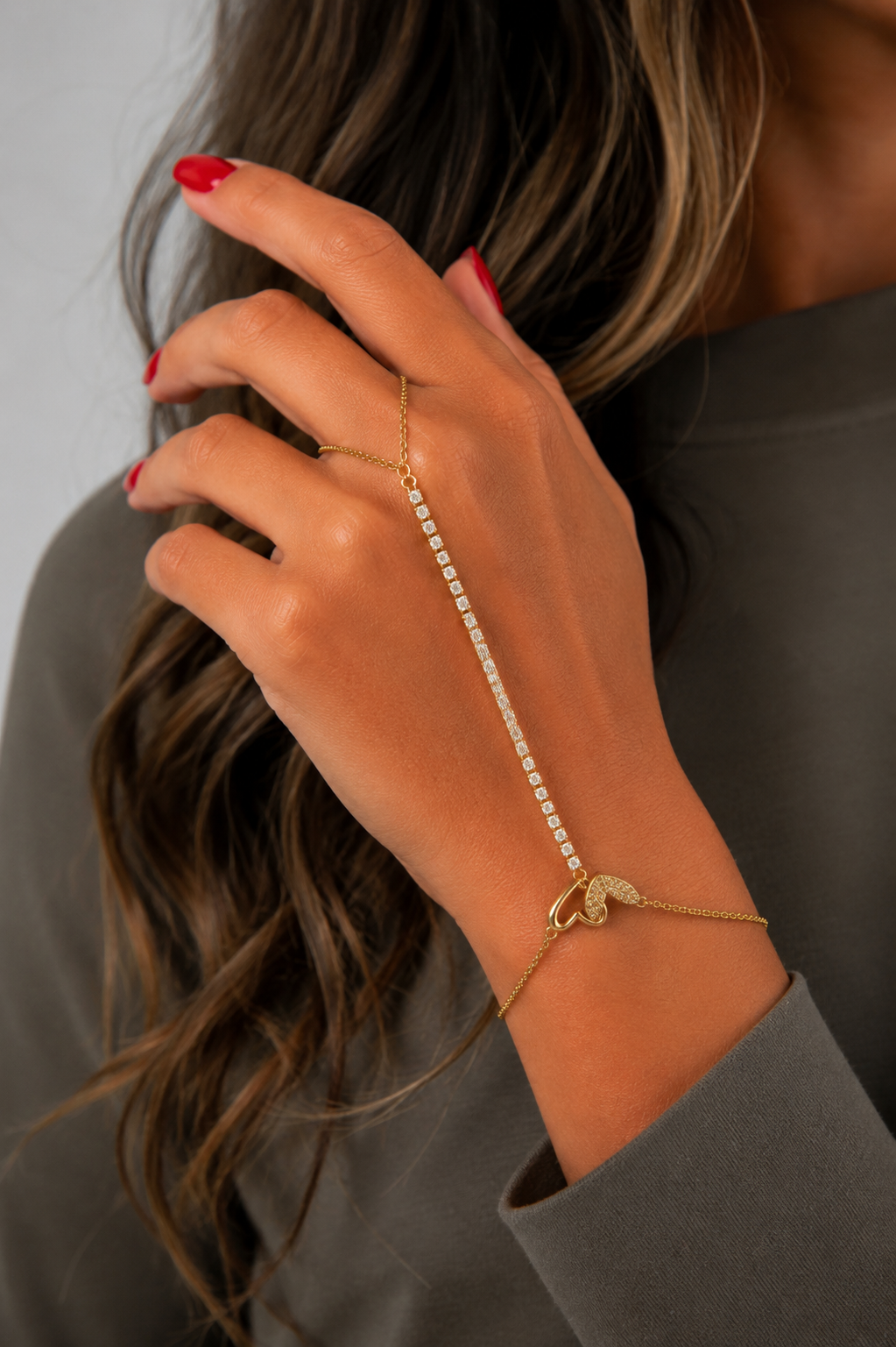 Open Heart Hand Chain