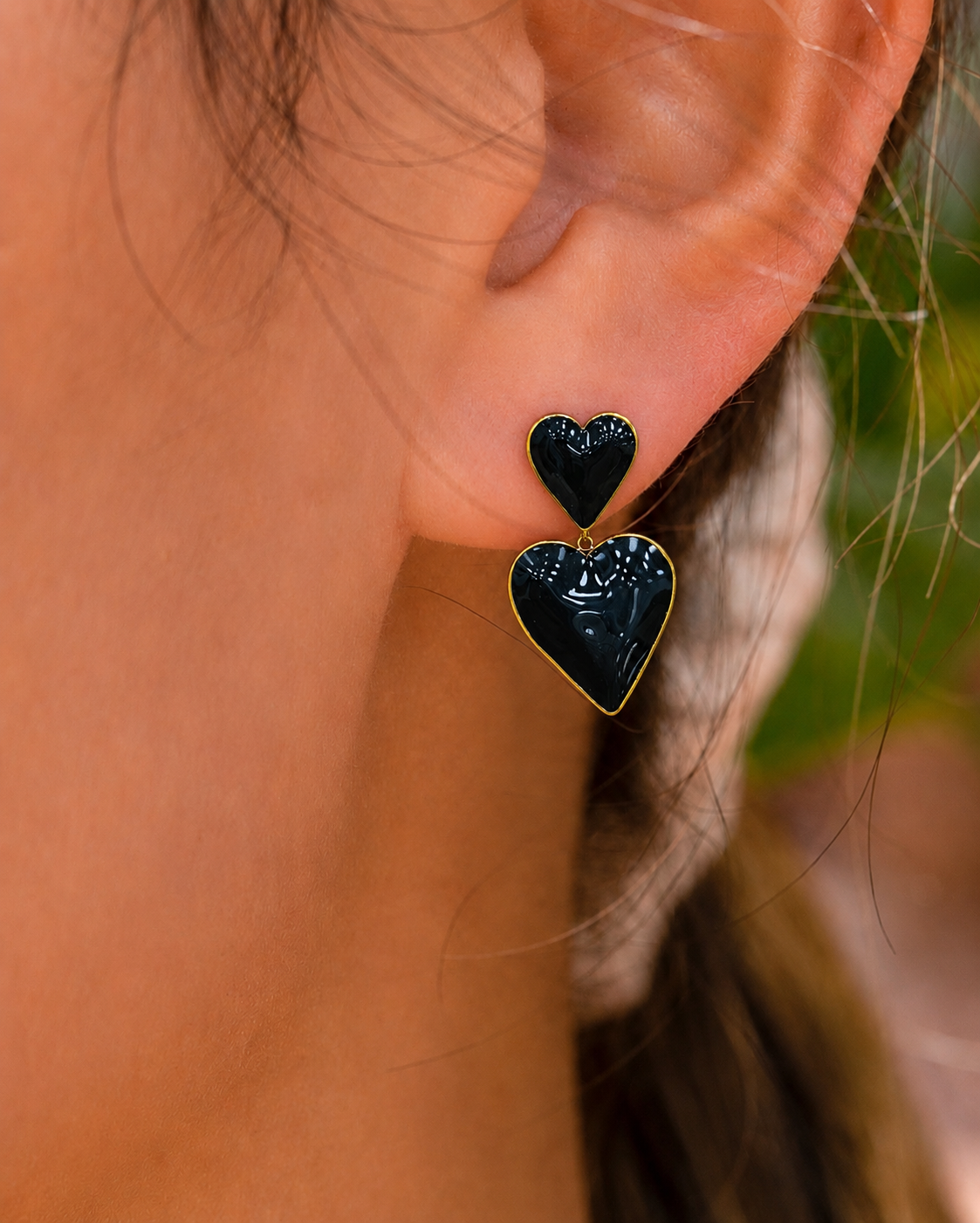 Azure Love Double Heart Earrings