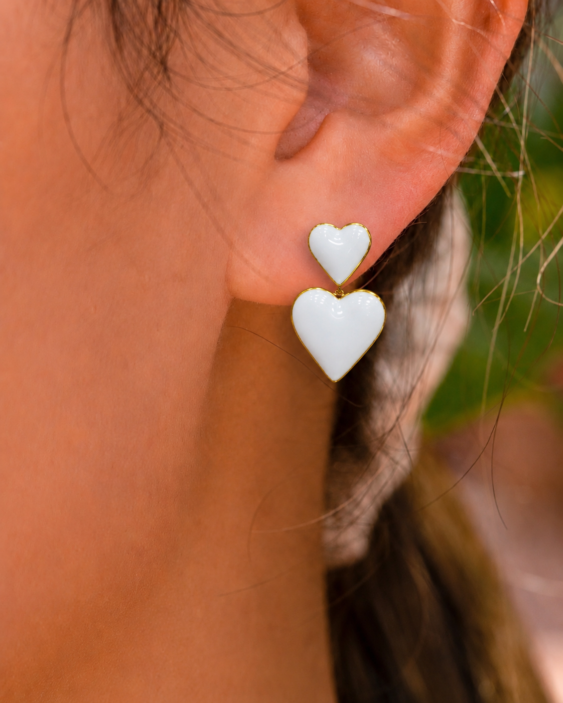 Azure Love Double Heart Earrings
