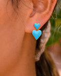 Azure Love Double Heart Earrings